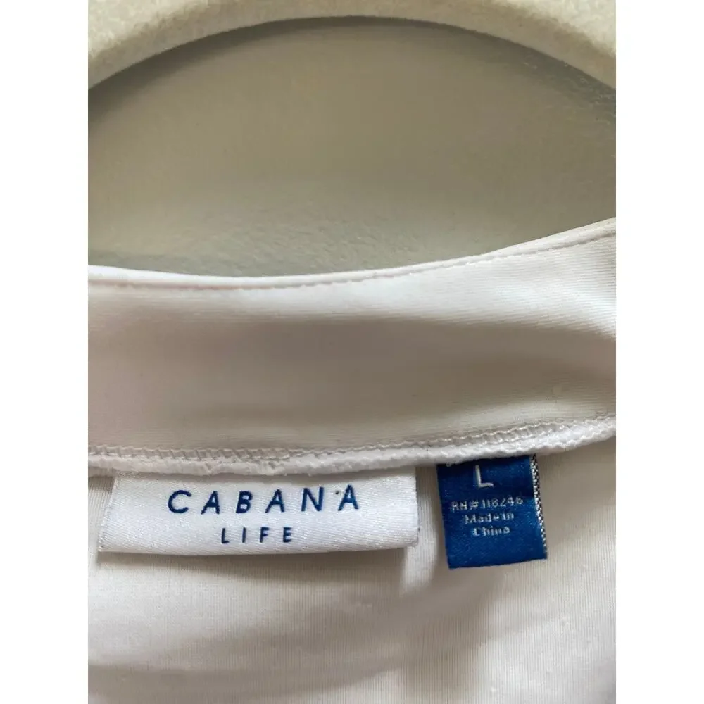 Cabana Life Women Sport Dress Beach Cover White Athletic fit Pullover Size L